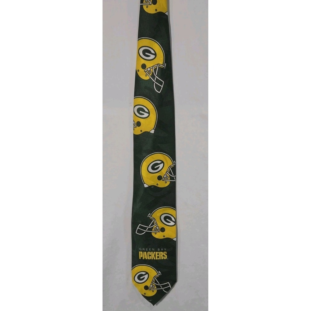 Vintage Ralph Marlin Green Bay Packers Tie 1993 Polyester Made in the USA 3.75"‎